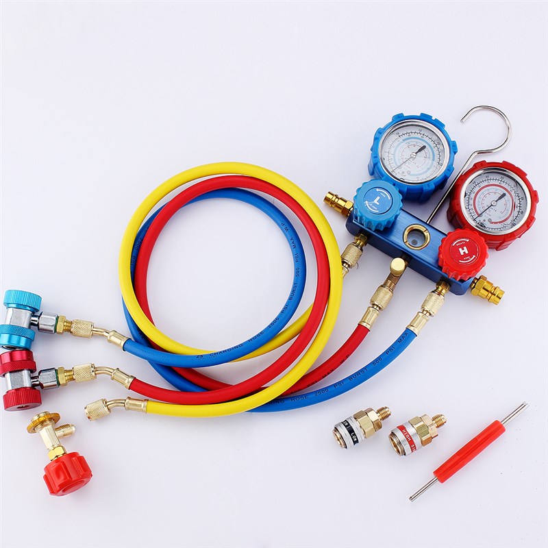 汽车空调加氟表双表工具套装冰种雪种压力表加液打压R134A冷媒阀