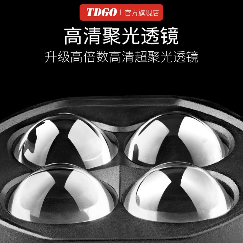 电动车灯摩托车超亮led大灯改装外置强光透镜射灯12v60V铺路灯