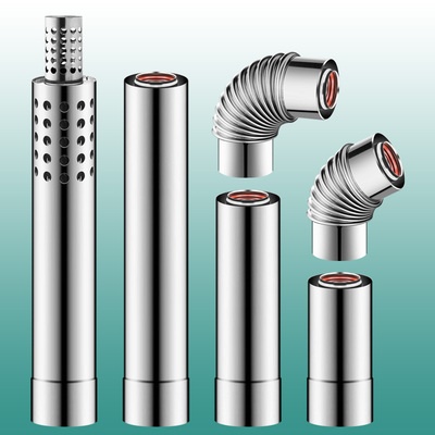 燃气壁挂炉排烟管不锈钢双层平衡机热水器排气管加长烟囱烟筒9060