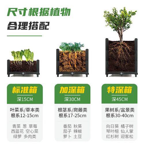 种菜专用箱家庭阳台长方形种菜盆楼顶蔬菜种植箱户外花箱塑料花盆