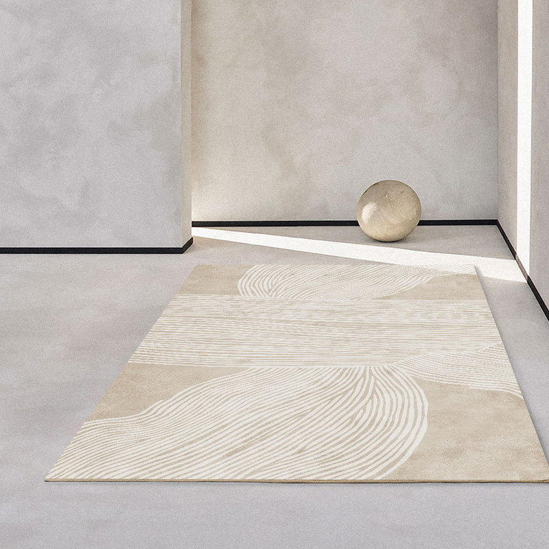 日系毛绒地毯日式客厅卧室家用沙发茶几毯原木米色和风侘寂风地毯