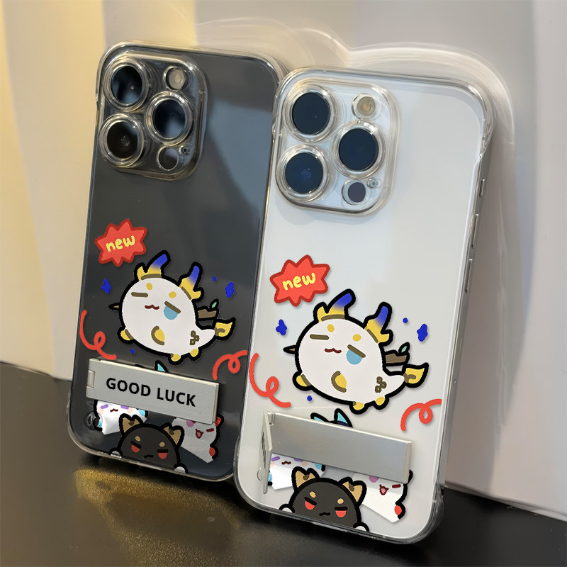 iPhone13卡通华为PURA90超薄无边框苹果14创意小米17pm硬可爱五只龙泡泡透明适用15PLUS高级感16ProMax手机壳