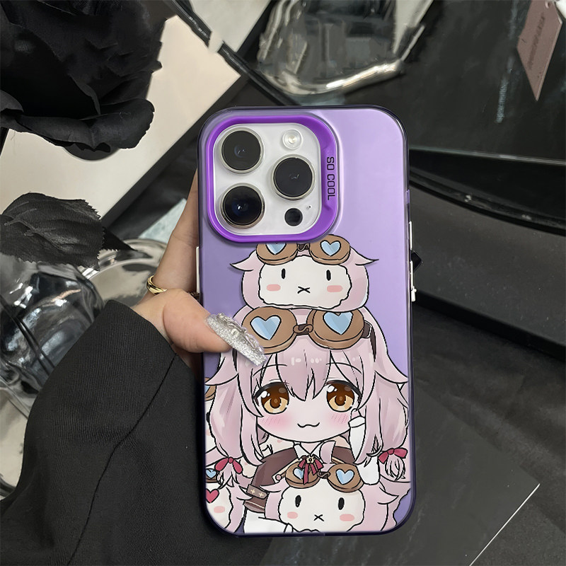 适用14ProMax叠叠永雏塔菲iPhone17少女心华为Pura90彩银苹果16手机壳硬15Plus可爱VIVOY600PRO卡通13ins风a5