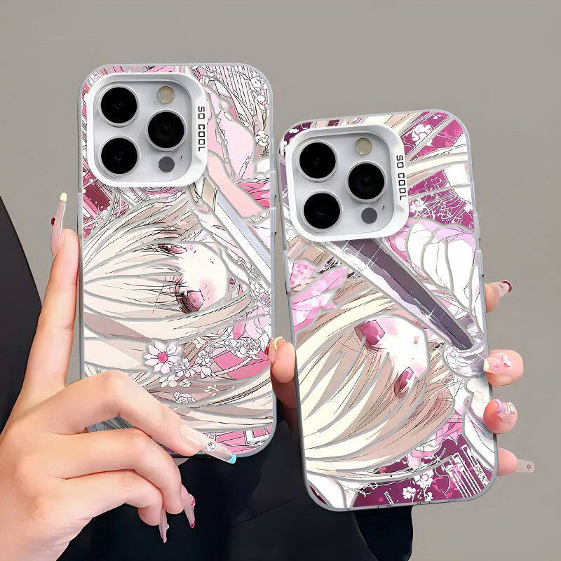 iPhone13动漫华为NOVA16高级感苹果17ProMax小众红米NOTE15樱花刀鞘少女彩银硬适用14PLUS手机壳一加ACE6至尊