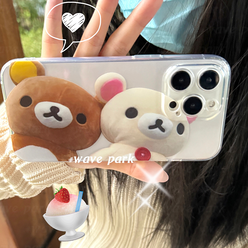 两只轻松熊iPhone14ProMax创意苹果13小米17Pro可爱iQOO15适用16PLUS手机壳软Nova12活力一加ACE6卡通荣耀400
