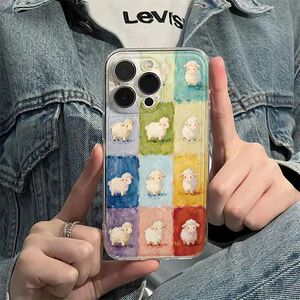 iPhone16手机壳小米17适用油画小羊13ProMax软ins风12荣耀MAGIC8苹果14透明15PLUS创意VIVOx300小清新红米K90