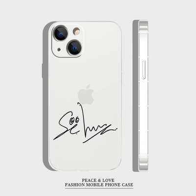 荣耀MAGIC8苹果13小众16PLUS手机壳适用华为NOVA14活力软iPhone17简约12ProMax创意OPPORENO15吴世勋周边签名