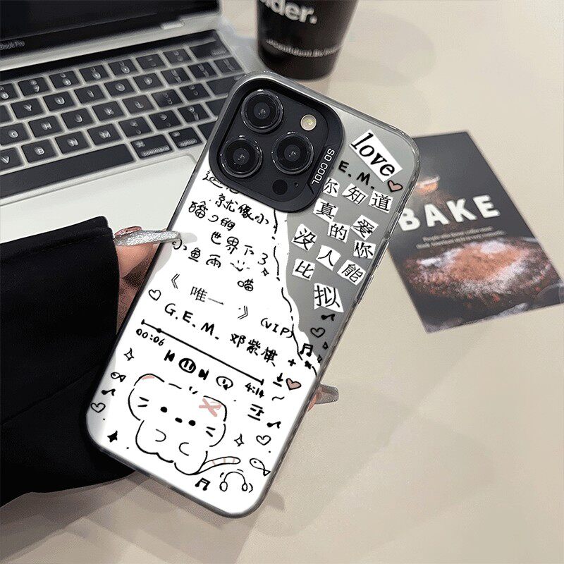 iPhone13适用12邓紫棋创意歌词17ProMax周边苹果16ins风真我NEO7TURBO手机壳红米note15彩银14plus硬VIVOx200