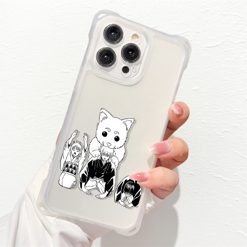 OPPOFINDX9动漫iPhone17斜挎手腕挂绳华为MATE80黑白漫银魂苹果13四角开孔16适用防摔14plus手机壳软15ProMax