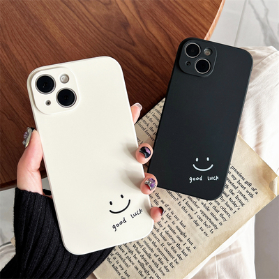 简约笑脸表情包iPhone15创意12ProMax华为MATE70手机壳16plus小众软苹果14适用VIVOs18eOPPO一加13红米TURBO4