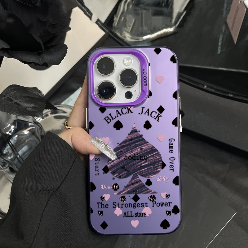 创意黑桃AOPPOReno13适用12个性16ProMax手机壳硬15新款苹果14plus彩银iPhone创意荣耀X60PRO个性VIVO红米k80