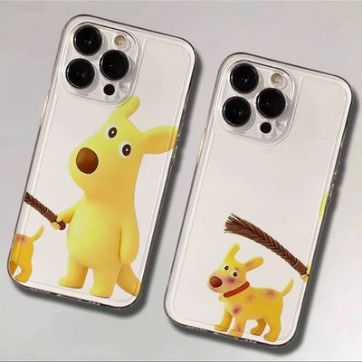 适用iPhone13苹果15p12创意透明18ProMax软14PLUS高级感手机壳抽象外卖袋鼠遛狗情侣适用小米17ULTRA/OPPOA6S