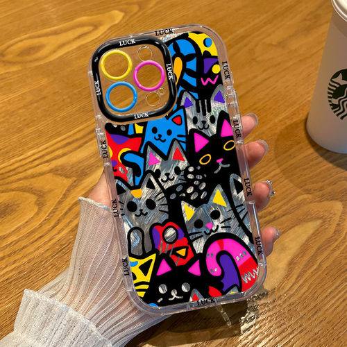 红米K90MAX个性iPhone17泡芙羽纱苹果15创意16Plus手机壳VIVOY500软适用14ProMax潮酷猫咪一加13T荣耀畅玩60A