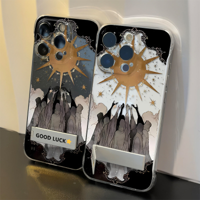 希望之光手机壳带支架适用iPhone16超薄12真我neo7透明14Promax哥特风苹果13无边框高级感小米15硬OPPOFINDX8