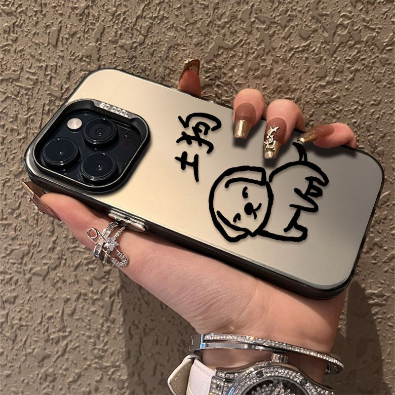 红米note14线条土狗荣耀12Promax彩银15plus小众小米华为一加ace3iPhone13趣味OPPOa3苹果16适用VIVO手机壳硬
