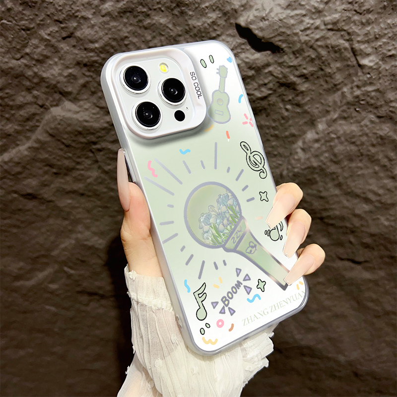 彩银14plus适用iPhone16小米15张真源应援棒鸢尾花苹果13手机壳硬12ProMax小清新华为Pura70创意VIVOs20ins风