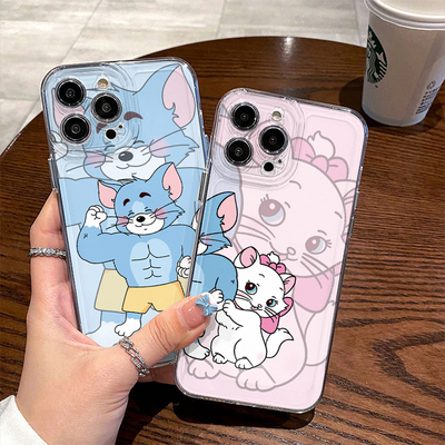 iPhone17可爱苹果13透明OPPORENO16卡通VIVOIQOOZ11X软红米NOTE15适用14PLUS手机壳创意12ProMax健身汤姆玛丽