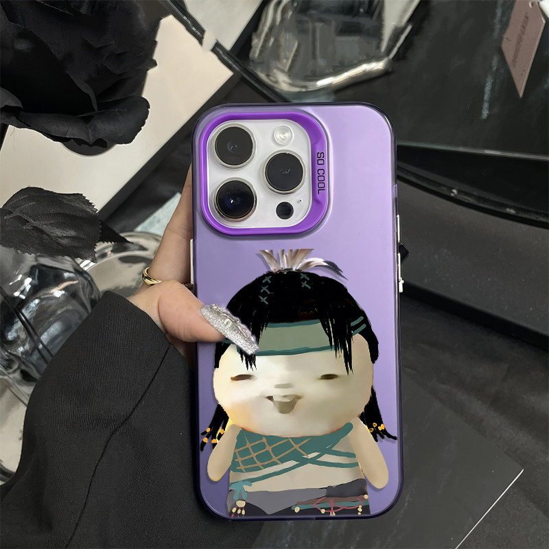 动漫iPhone17苹果12创意华为NOVA14彩银硬OPPORENO15小众适用16PLUS高级感13ProMax手机壳抽象发带胡巴版燕云