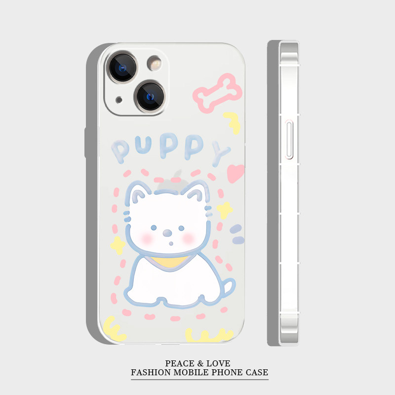 苹果16少女心iPhone13创意15ProMax适用14plusOPPOFindx8可爱西高地12手机壳VIVOs30卡通红米k80pto软荣耀400