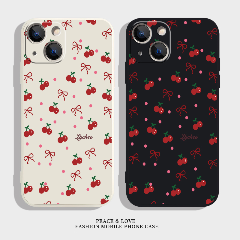 苹果12e少女心iPhone16女款15ProMax适用14plus波点樱桃蝴蝶结红米k80手机壳OPPOA58软ins风华为Mate70iQOO13