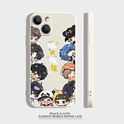 苹果14p周边iPhone13个性15ProMax适用16plus可爱q版十个勤天12手机壳红米k70ins风OPPOk11荣耀400软一加ACE5