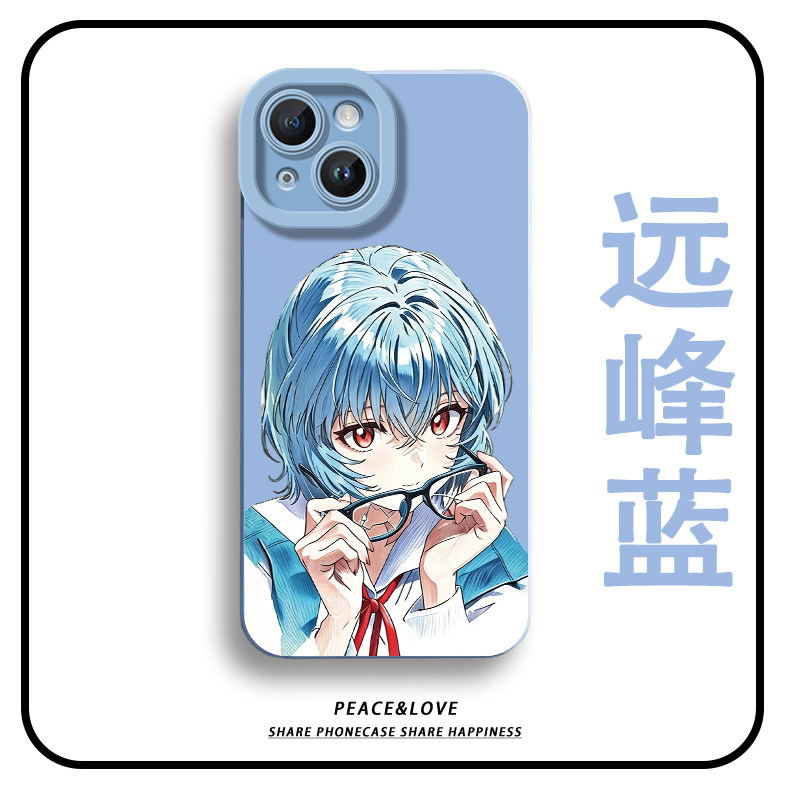 OPPOFindx9瞳眼苹果15适用14ProMax眼镜Eva绫波丽iPhone16Plus二次元13卡通红米TURBO5手机壳软17可爱红米k90