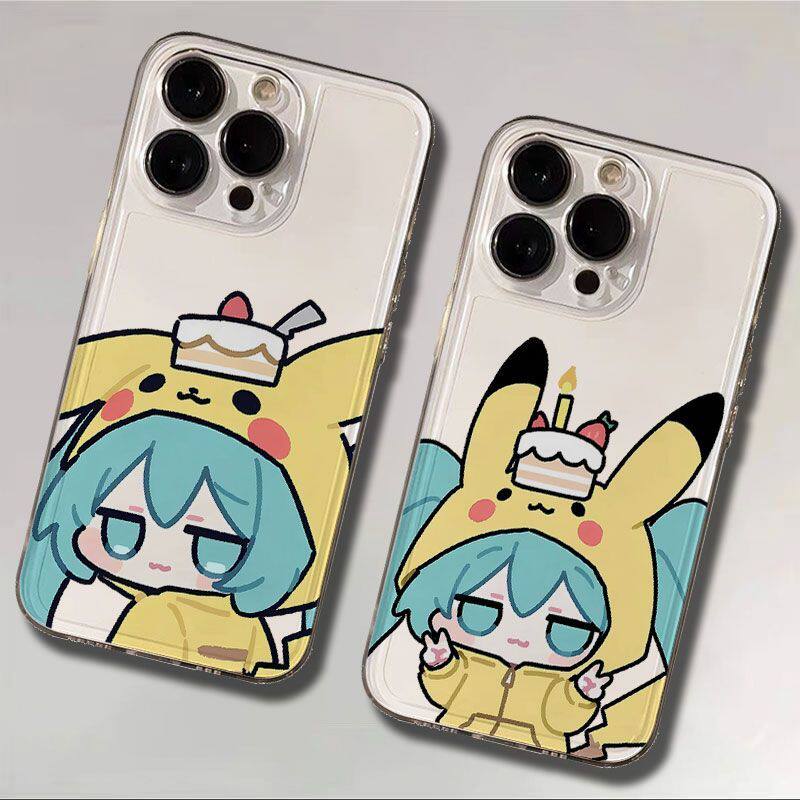 适用iPhone13苹果15p1创意透明18ProMax软14PLUS高级感手机壳Q版初音未来蛋糕皮卡丘适用华为NOVA16/OPPOA6S