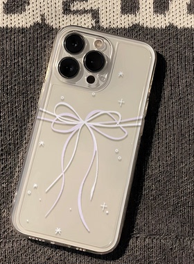 IQOONEO11透明软iPhone16适用创意15PLUS手机壳ins风12日韩甜美蝴蝶结note14苹果17女款13ProMax红米k80Ultra
