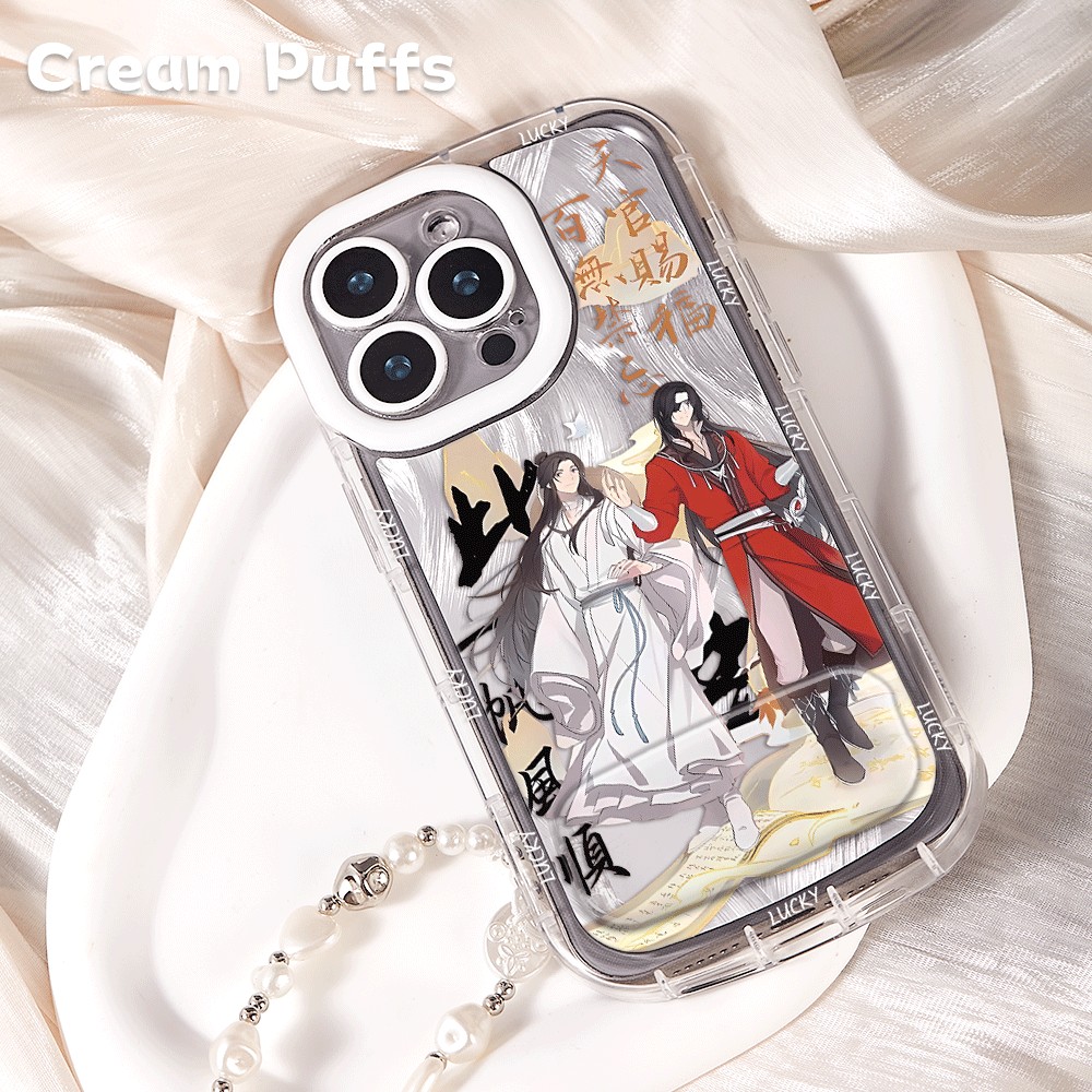 iPhone17ProMax动漫16带挂绳15手机壳软苹果14卡通天官赐福华为Mate70镜子支架13适用一加ACE6创意荣耀MAGIC8