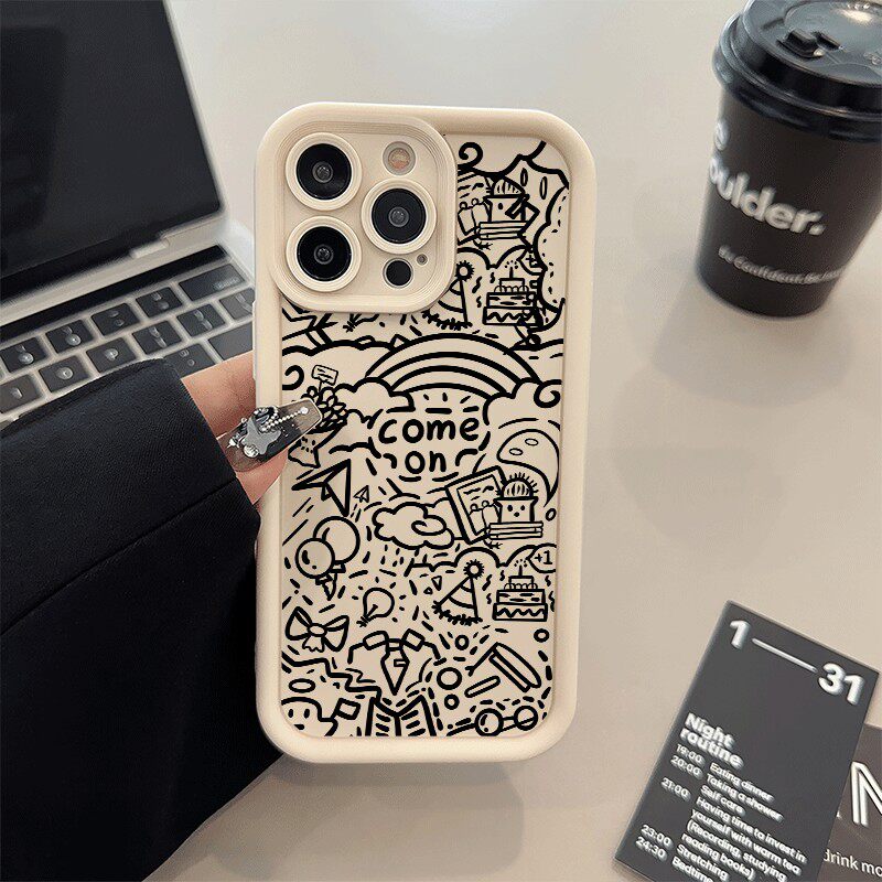 VIVOx200s糖果手机壳iPhone13涂鸦创意壁纸17ProMax荣耀500PRO苹果12软IQOO15适用16小众14PLUS红米TURBO4PRO