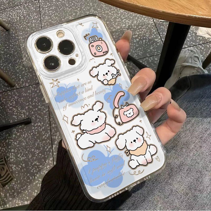 手机壳ins风苹果14电话机情侣小狗iPhone16透明软Nova12卡通X20S适用IQOO13可爱15ProMax创意VIVOS30PROMINI