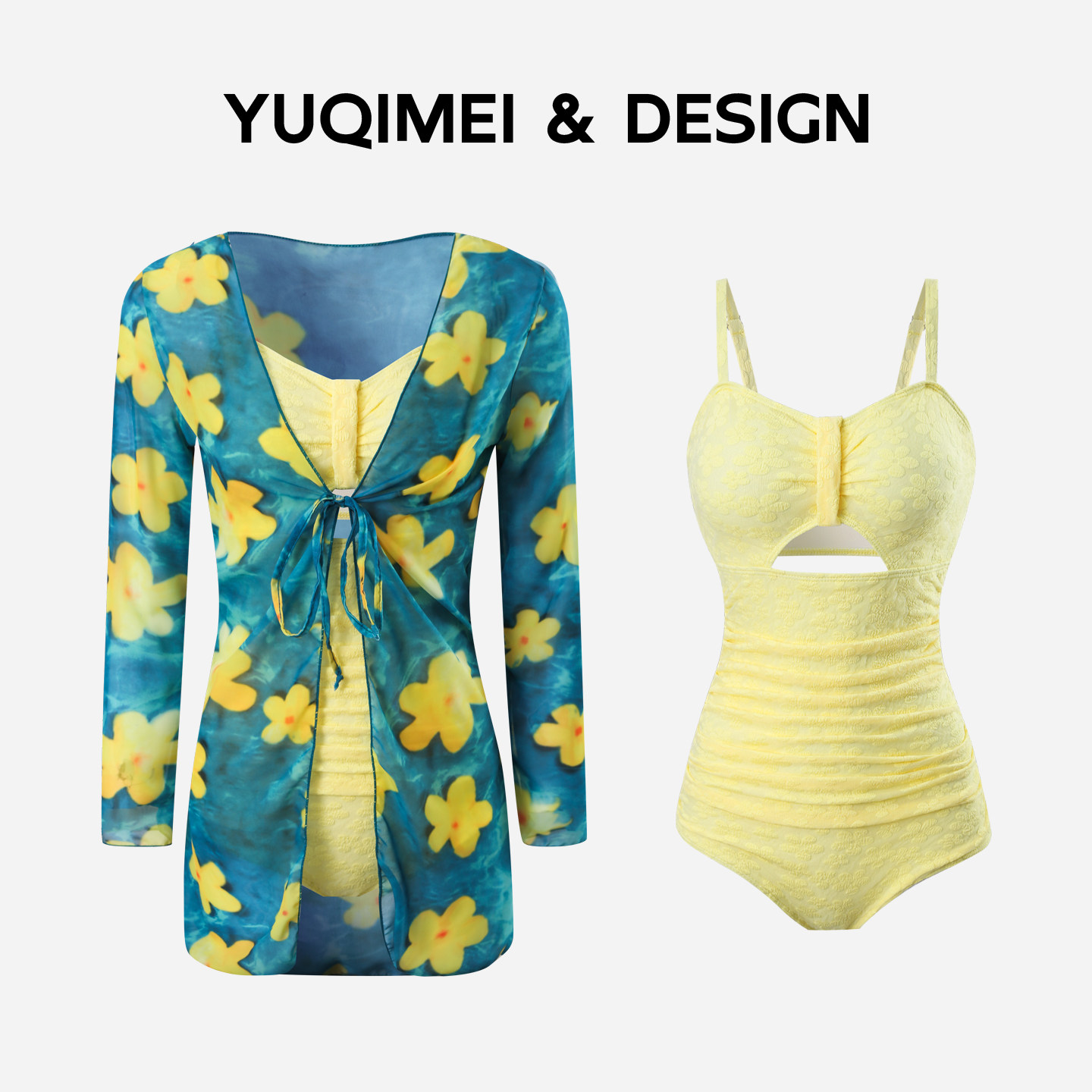 YUQIMEI2025新款网红泳衣女保守长袖罩衫小胸聚拢三角泡温泉泳装,运动/瑜伽/健身/球迷用品,连体泳衣,淘宝优惠券,粉丝福利购,淘宝优惠卷