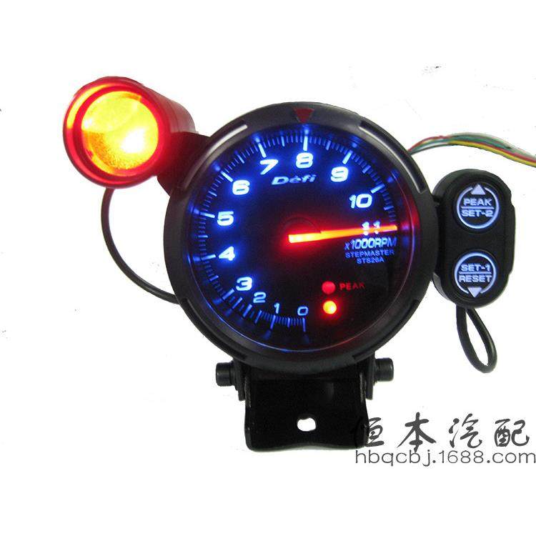 仪表BF80mm蓝光转速表赛车改装汽车车用仪表超转速灯