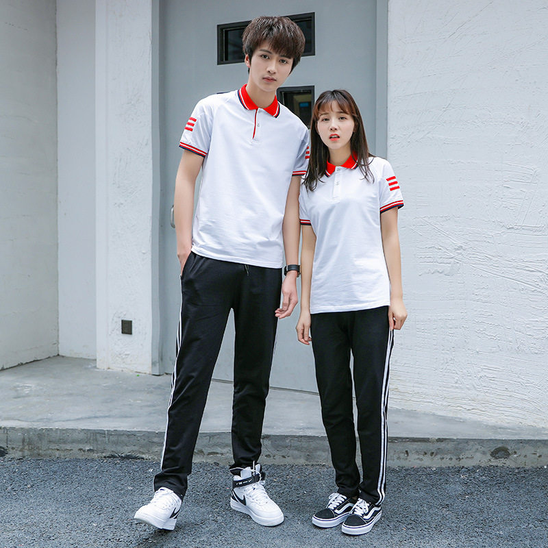 夏季校服中学生短袖套装初高中大学生男女款两件套团体班服运动服