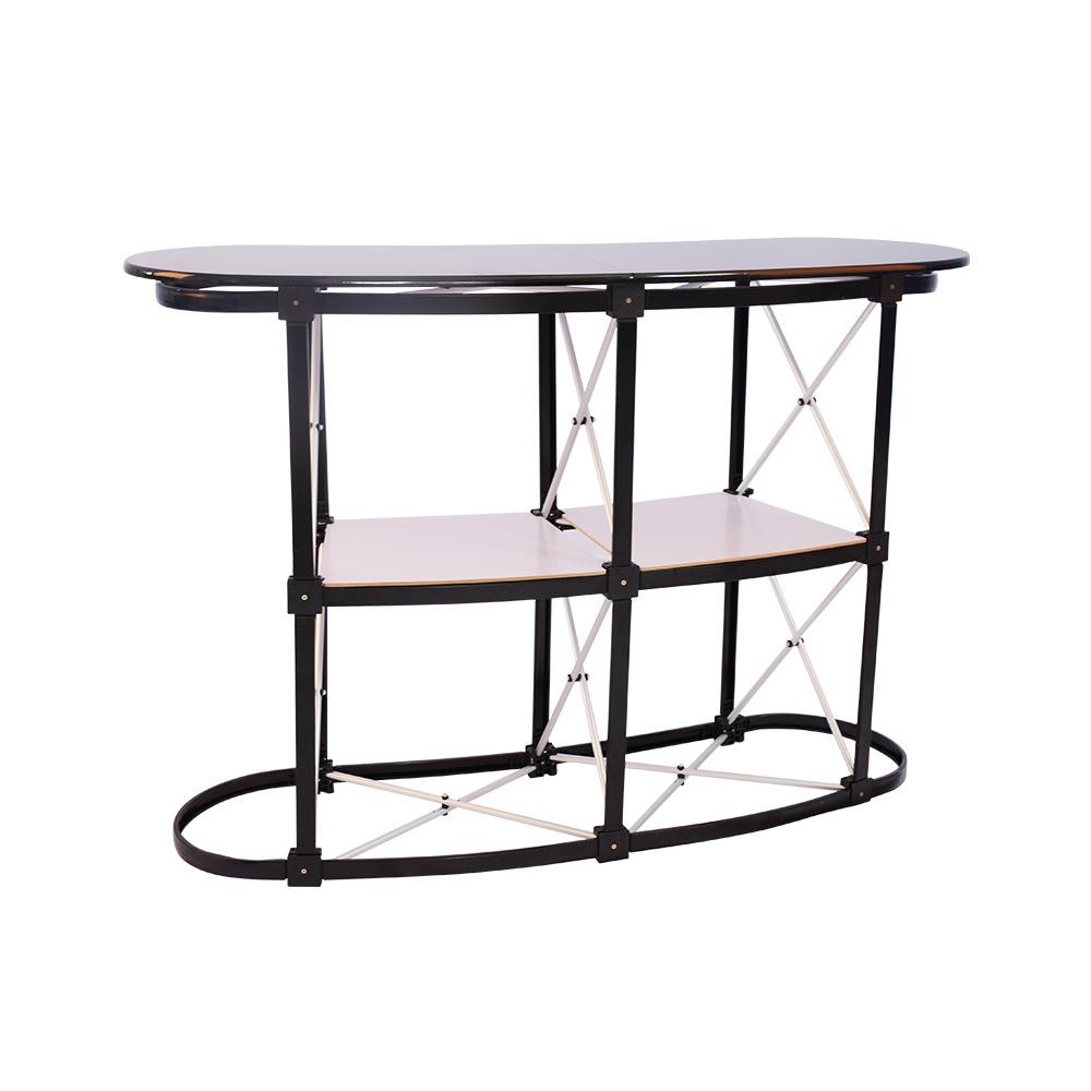 厂家铁式拉网便携式促销台展会接待桌可折叠展示架易拉宝