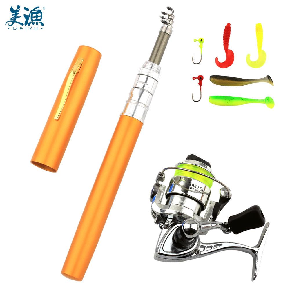 新手钢笔式路亚套装钓鱼竿便携式可抛投纺车轮儿童路亚套装H8