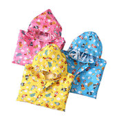 儿童雨衣带书包位帽檐拉链式 男女宝宝学生小黄鸭雨衣