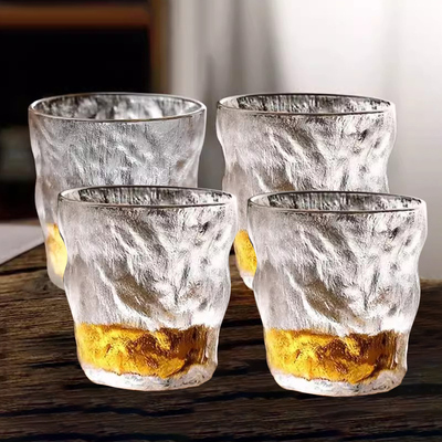 冰川纹玻璃杯家用饮料洋酒香槟啤酒水杯咖啡杯酒杯