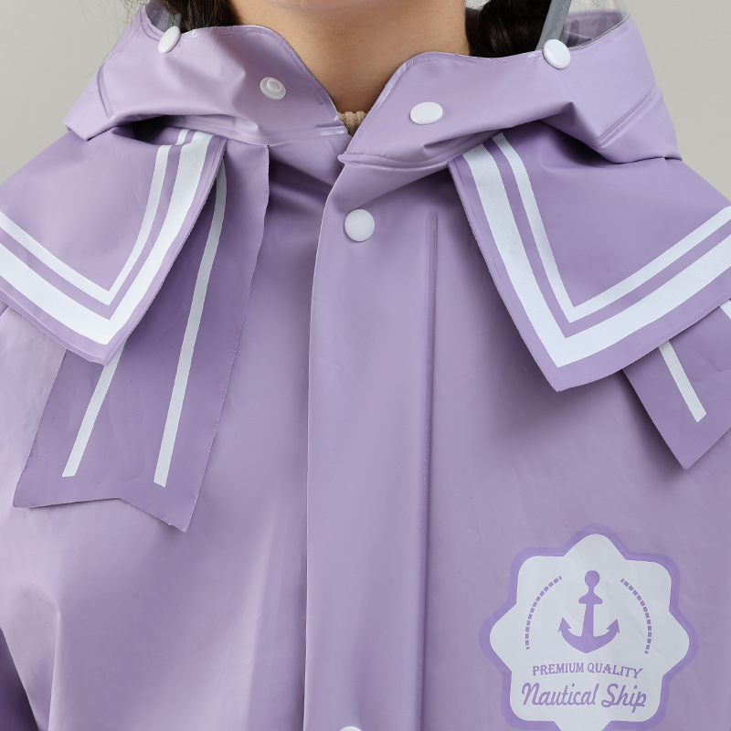 卡通EVA儿童雨衣时尚海军风