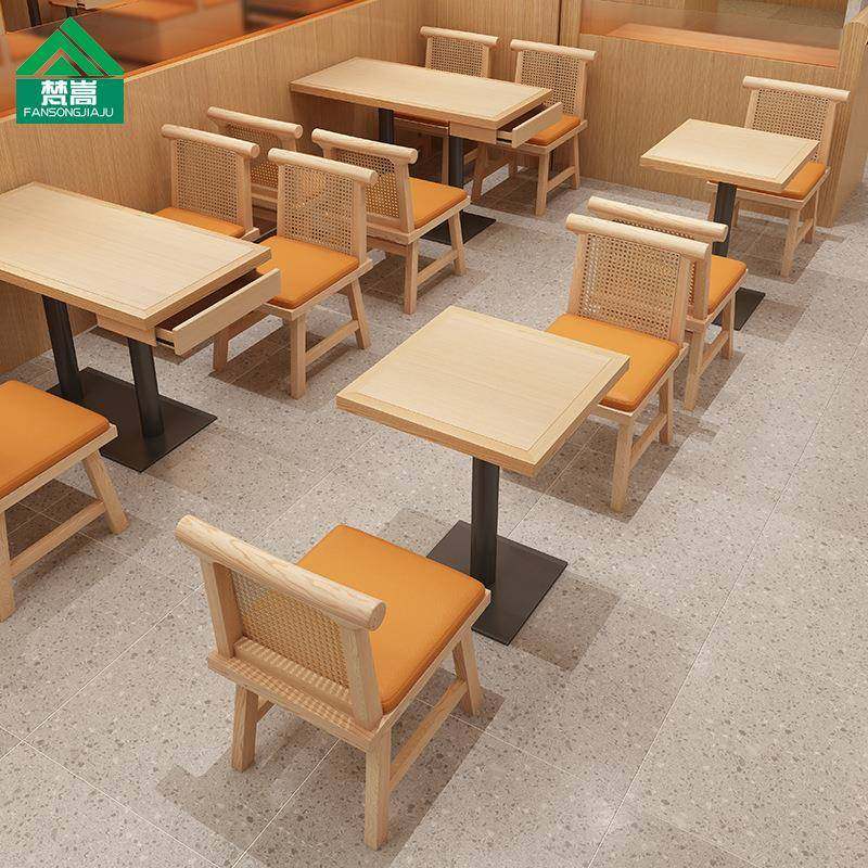 中饮式茶楼餐饭店实FANSONG-木桌椅主题餐厅茶餐餐厅墙双人靠卡座,住宅家具,餐桌+餐椅,淘宝优惠券,粉丝福利购,淘宝优惠卷