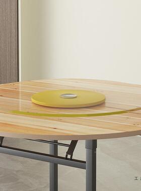 加厚实木叠大圆桌面板F96T6JMT桌子折餐桌5人20饭桌转带盘10家用