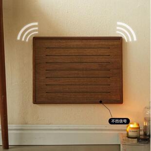 遮电表箱装饰胡桃画木网电弱箱盖板多媒体挂挡画实木电闸配电FING