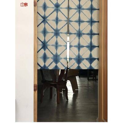 BV4|本|▋手工T植物蓝染棉布门帘暖帘QID半帘▋事总宽80x120cmLZ2