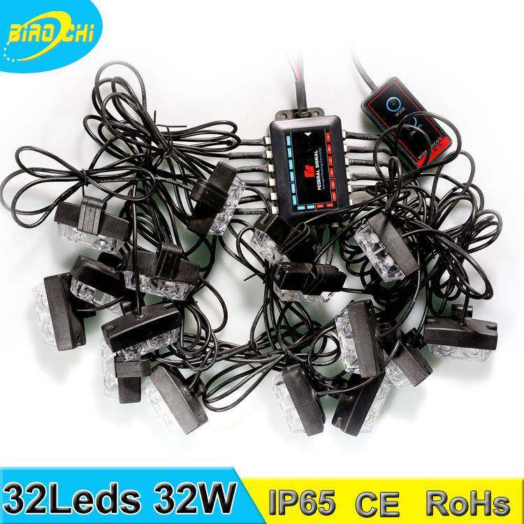 夹安装大功率中网闪汽车栅格光红蓝爆灯闪一拖1ZST6爆闪灯子信号