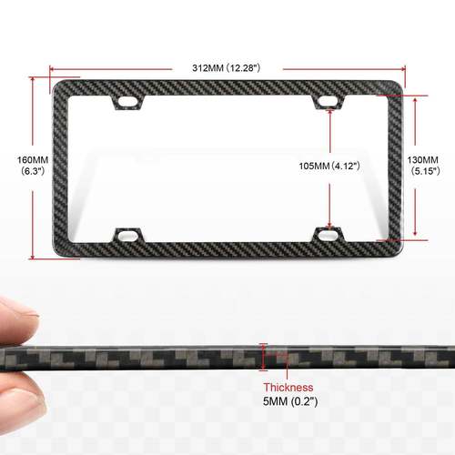 碳纤维牌照框架改CCX汽装车美式车牌欧美新交规干碳牌照托装饰