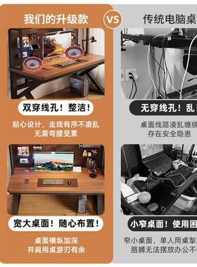 洞洞书板台桌式电脑桌家用书桌架一办体组合学习公GVE卧室实木电