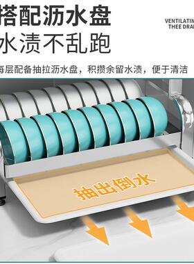 不锈钢碗碟收纳架沥水架碗子筒厨房置物多功筷能架面多层FUS盘台