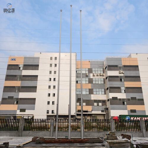 户外304不锈钢旗杆9米12米15米手动电动学校工地企业锥形升旗杆