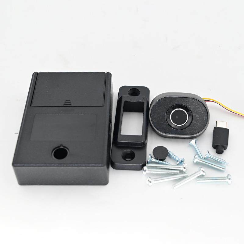 智能桌电子指纹锁免打孔抽锁门屉安全办2203公柜子衣柜储物柜指纹