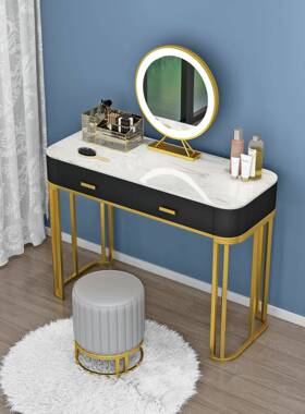 卧室柜轻奢梳妆台组带子合收纳大理石梳妆桌网带红LEDFY101501灯